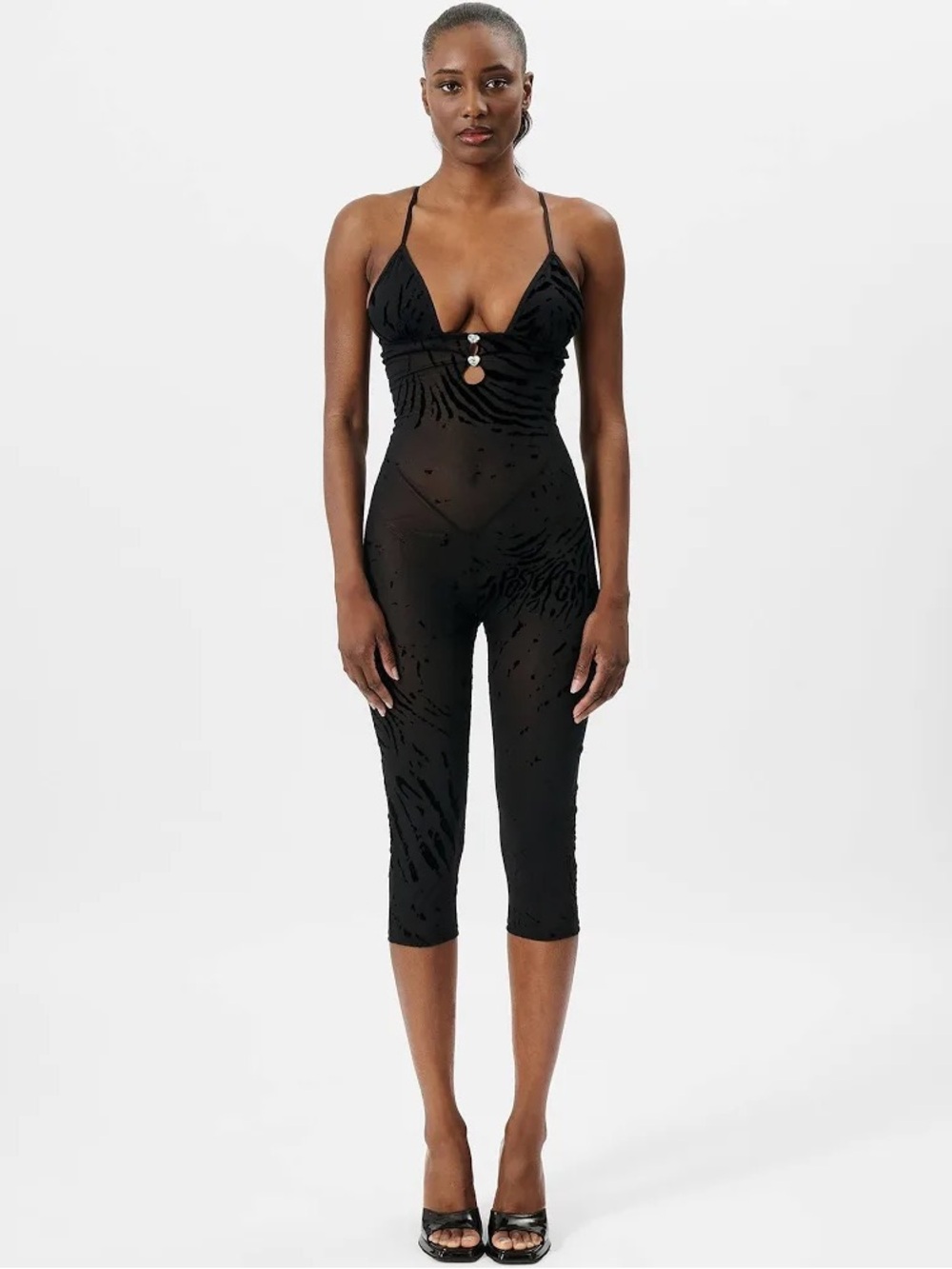 Poster Girl Scarlett Zebra Print Pedal Pusher Jumpsuit